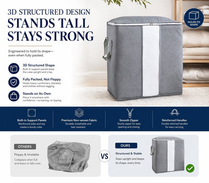 🧺 50% RABATT! 🔥🔥90L extra tålig förvaringsväska🏆Malsäker och lufttät med genomskinligt fönster🛏️ Tjock, lufttät och redo för flytt! 🇬🇧🧳