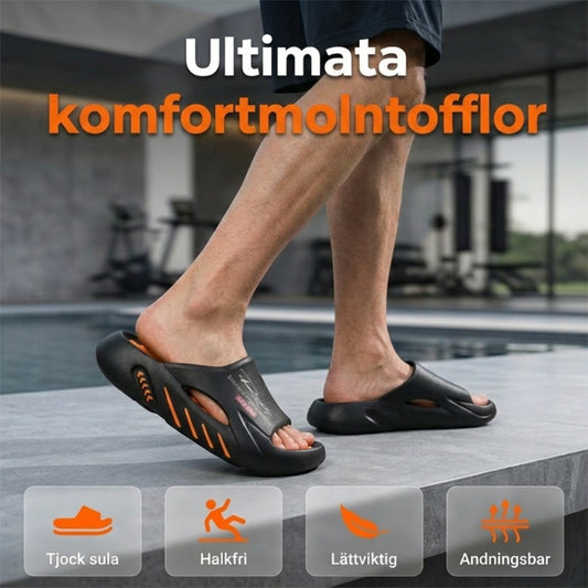 ☁️🦶 Minnesskumtofflor | Stöd för hålfoten, Halkfria, Lämpliga för våt och torr användning, Lätt att ta på och av, Snygga och mångsidiga
