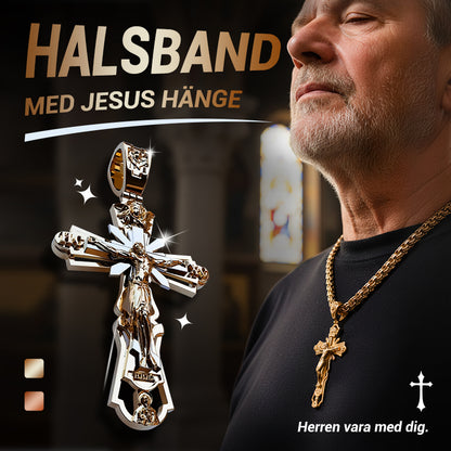 ✨🔥 KÖP 2 - FÅ 1 GRATIS! ⏳ Sankt Jesus-hänge - Elegant design i rostfritt stål, symbol för tro och skydd, perfekt som present 📿✨