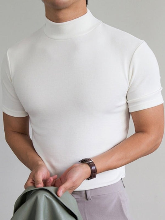🔈🔈2026 nyår Hot Sale - 60% RABATT🎁Hög hals Slim Fit T-shirt för män