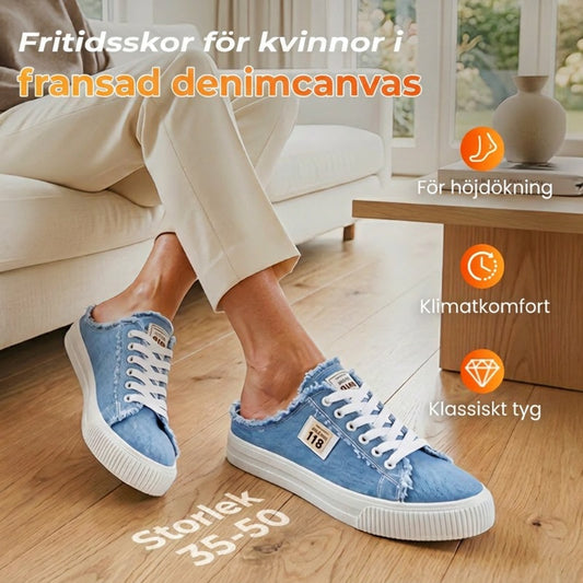 👟 50% RABATT! 👖 Damernas Denim Mule Sneakers – Slip-on Design, Bekväm Sula & Perfekt För En Avslappnad, Trendig Sommarlook ☀️