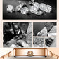 50 % rabatt⌚Moderiktig fyrkantig damerklocka i roséguld med diamanter💎