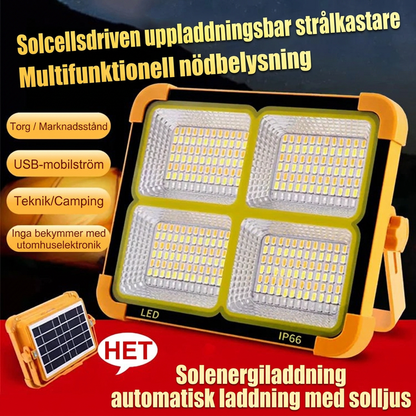 🔦 50 % RABATT NU! ☀️ Solar LED-campinglampa med 2400mAh – dubbel laddning, 180° fäste & explosionssäkert glas för äventyr och nödläge 🏕️