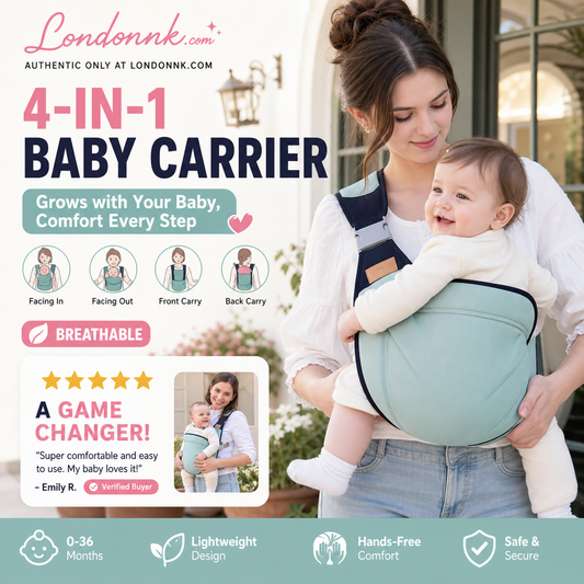 👶💛 50 % RABATT NU! 4-i-1 Bärsele med Ventilerande Mesh – 0–36 Månader, Fram & Rygg – Nära Barnet, Händerna Fria ✨