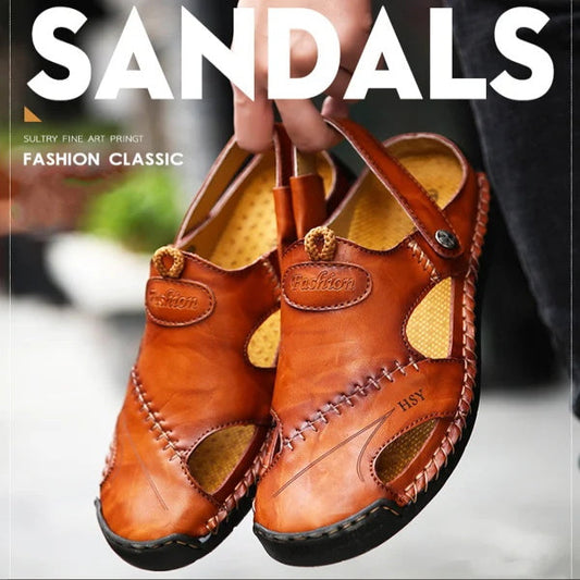 🐂Sommarspecialerbjudanden👣Mjuka lädersandaler i stor storlek för män som andas utomhus(🔥55 % rabatt)