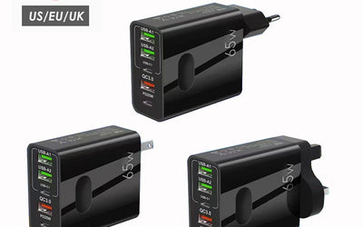 🔥60% Rabatt🔥 65W snabbladdare med flera portar