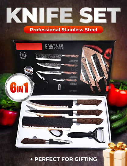 🔥 50% RABATT🔥🔪Tyskt professionellt kockknivsset - 6 delar