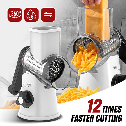 🧀🥕 50% RABATT!  | 3-i-1 Roterande Osthyvel & Grönsaksrivare!
