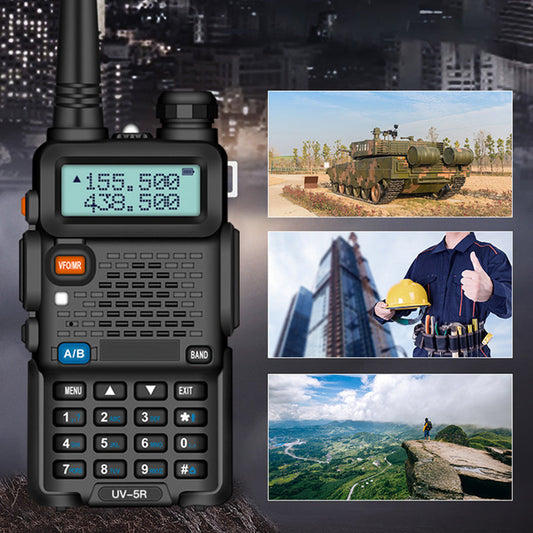 UV-5R handhållen utomhus walkie-talkie med dubbla segment och hög effekt, walkie-talkie för långdistansbruk utomhus