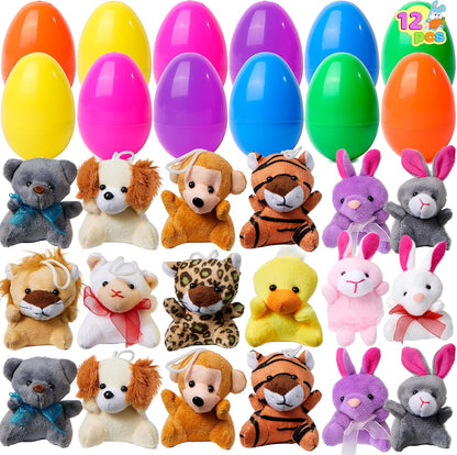🐰60% RABATT NU! 🥚 Fyllda påskägg med gosedjur – Mjuk plysch inuti, färgglada och perfekta för äggjakt 🐣
