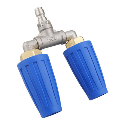 🔥Rostfritt Stål Dubbelt Turbo Munstycke för Högtryckstvätt🎁Fri frakt