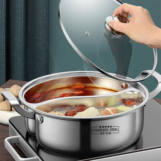⏳Tidsbegränsad special🍲Förtjockad varmgryta i rostfritt stål med dubbel smak🏘️