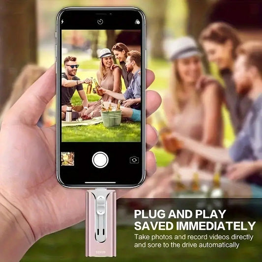 64 GB Micro USB + MFi-certifierad Lightning + 8-pins + USB 3.0 ⚡4-i-1-minne för iPhone/iPad/Android/PC⚡