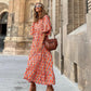💖SISTA DAGEN FÖRSÄLJNING 63% RABATT💖 Elegant boho maxiklänning för kvinnor med puffärmar👗