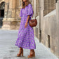 💖SISTA DAGEN FÖRSÄLJNING 63% RABATT💖 Elegant boho maxiklänning för kvinnor med puffärmar👗