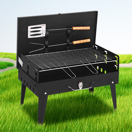 🔥 Bärbar hopfällbar kolgrill för utomhusmatlagning🍖