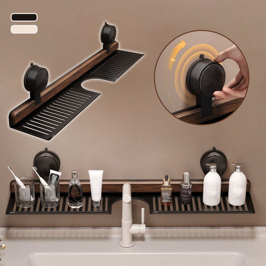 🔥Ny produktrea - 55 % rabatt🔥Walnut sugkoppshylla för badrum💧