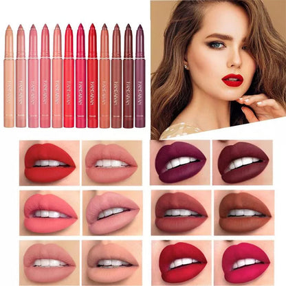 💄de senaste 24 timmarna 55 % rabatt 🔥Roterbara skärbara matt läppennor