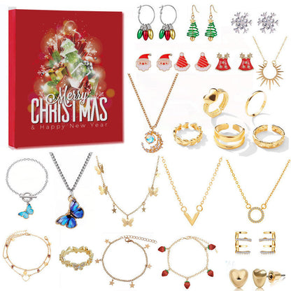 ✨🎅Julrea 50 % rabatt📿24-Delars mysterielåda med julsmycken