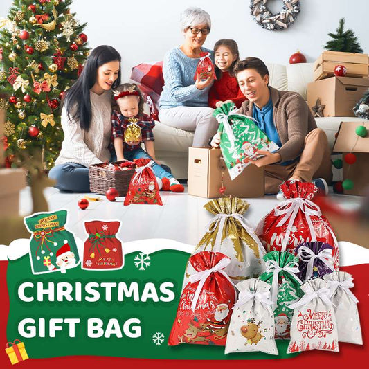 🎅🎁 Julklappspåse med dragsko (biologiskt nedbrytbar)