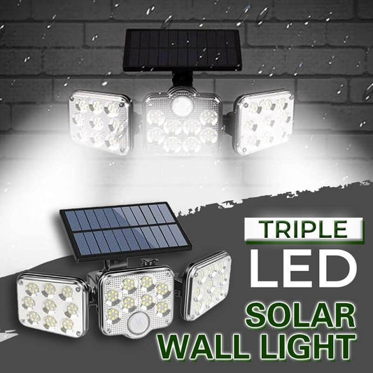 💡💡 Trippel LED Solar vägglampa ✨