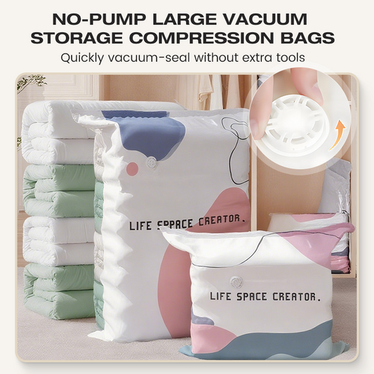 🛏️ 49% RABATT NU!✨ Stora Vakuumkompressionspåsar Utan Pump – Spara 80% Plats – Förvaring Essential 📦