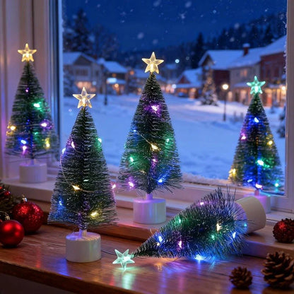 ✨ LED-minijulgran med stjärna – Flerfärgade lampor, trådlös & kompakt (Direkt julstämning på bordet!)