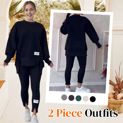👚 54% RABATT NU! ✨ Avslappnat Set med Sweatshirt och Leggings för Kvinnor