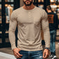 Herre Slim Fit Henley Långärmad T-shirt