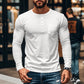 Herre Slim Fit Henley Långärmad T-shirt
