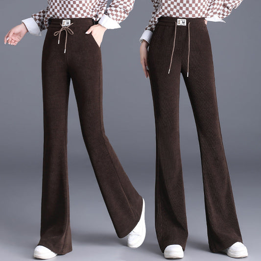 Women's Thick High Waist Drawstring Long Pants