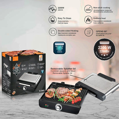 50 % rabatt🔥 2200W Rökfri inomhusgrill med non-stick-platta