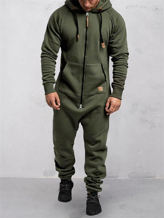 🎁61 % rabatt💥Huvtröja i fleece, enfärgad jumpsuit
