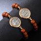 🛡️En väktares följeslagare✨Armband med naturliga träpärlor av Benedictus🎁Justerbart, lämpligt för både män och kvinnor