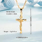 ✝️ 60% RABATT! ✨ Guldkrucifixhalsband – Detaljerat INRI-motiv, justerbar figarokedja och glittrande finish 💛