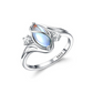 ✨💍60 % RABATT🔥 Geometrisk oval månstensring med zirkoniadetaljer – Mystisk, glittrande och tidlöst elegant! 🌙✨