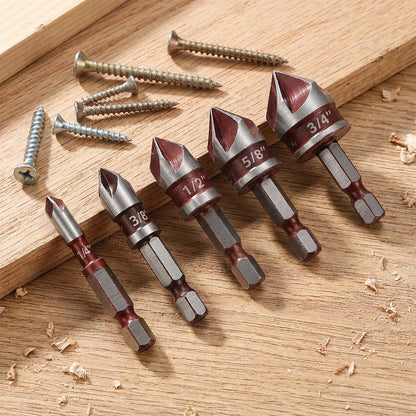 🛠️60% RABATT NU! 🔩 Försänkningsborrset för träbearbetning (5 ST/3 ST) – Rena hål, hållbara och tidsbesparande ⚙️
