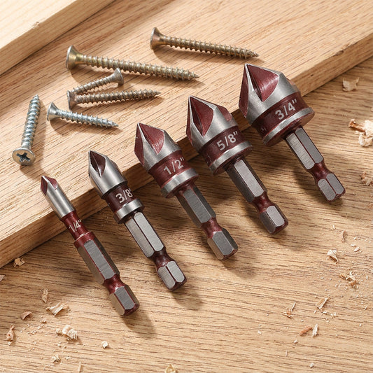 🛠️60% RABATT NU! 🔩 Försänkningsborrset för träbearbetning (5 ST/3 ST) – Rena hål, hållbara och tidsbesparande ⚙️