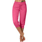 👖60% RABATT! 🔥Mjukisbyxor med dragsko och kort midja – Mjuk polyester, capri-längd och sidofickor (6 färger, S–3XL) 👖🌸