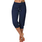 👖60% RABATT! 🔥Mjukisbyxor med dragsko och kort midja – Mjuk polyester, capri-längd och sidofickor (6 färger, S–3XL) 👖🌸