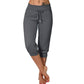 👖60% RABATT! 🔥Mjukisbyxor med dragsko och kort midja – Mjuk polyester, capri-längd och sidofickor (6 färger, S–3XL) 👖🌸