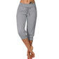 👖60% RABATT! 🔥Mjukisbyxor med dragsko och kort midja – Mjuk polyester, capri-längd och sidofickor (6 färger, S–3XL) 👖🌸