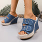 👡SOMMARREA 2026🔥Dam Casual Denim Platåsandaler med Slides