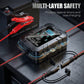 🔋⚡ Smart batteriladdare | Automatisk spänningsavkänning · Smart överladdningsskydd · Pulsåterställning · Flera skyddsfunktioner · LCD-skärm