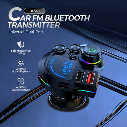 📻 50 % RABATT NU! 🚗 Universell FM-Bluetooth-sändare med två portar för bilen – trådlös musik, handsfree-samtal och dubbla USB-laddare 🔌