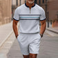 🔥60% RABATT🔥Herrset med skjorta och shorts med dragkedja