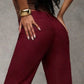 Dambyxor med hög midja och vida ben 👖 förlänger benen, faller bra, är skrynkelfria, mångsidiga i enfärgad, passar både för arbete och fritid 💼