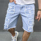 🔥60% RABATT NU!🔥Herrshorts med slitna detaljer i denim