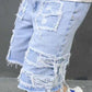 🔥60% RABATT NU!🔥Herrshorts med slitna detaljer i denim