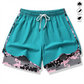 🏃‍60% PÅ 2-I-1-SPORTSHORTS! 🔥 Andningsbart tyg, kamouflagefoder och fickor för kvinnor🏃‍♀️✨